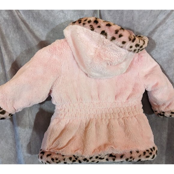 Pistachio Pink Faux Fur Hooded Jacket - Picture 6 of 7